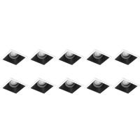 Spot Armatuur 10 Pack - Pragmi Zano Pro - GU10 Inbouwspot - Vierkant - Zwart/Wit - Aluminium - Kantelbaar - 93mm - thumbnail