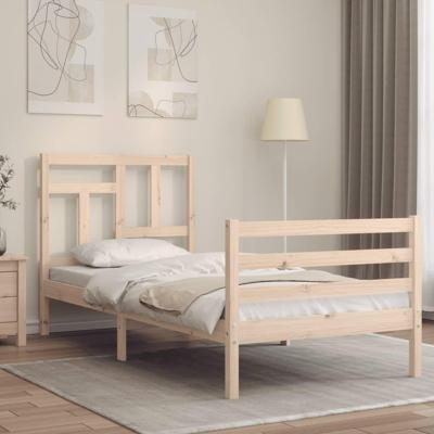 Bedframe met hoofdbord massief hout