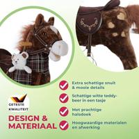 Hobbelpaard, schommelpaard met stijgbeugels, zadel en geluidsfunctie - thumbnail