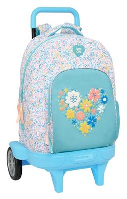 Schoolrugzak met Wielen Moos Fiori Multicolour 33 x 45 x 22 cm