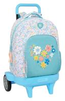 Schoolrugzak met Wielen Moos Fiori Multicolour 33 x 45 x 22 cm - thumbnail