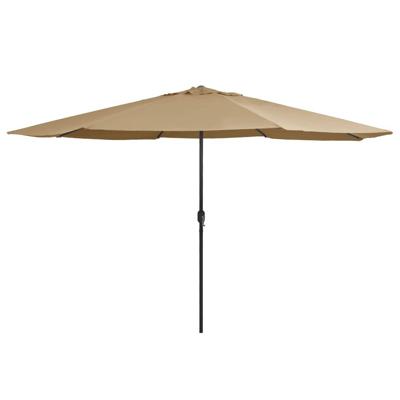 Parasol met metalen paal 390 cm taupe Parasol met metalen paal 390 cm taupe