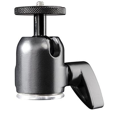 Mantona Basic kogelkop Small – bijzonder lichte en compacte statiefkop, 180 g, draagvermogen 6 kg, met 3/8 inch en 1/4 inch aansluiting, voor camera, monopod, fotostatief, lampstatief, studiostatief
