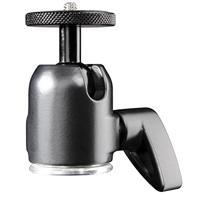 Mantona Basic kogelkop Small – bijzonder lichte en compacte statiefkop, 180 g, draagvermogen 6 kg, met 3/8 inch en 1/4 inch aansluiting, voor camera, monopod, fotostatief, lampstatief, studiostatief - thumbnail