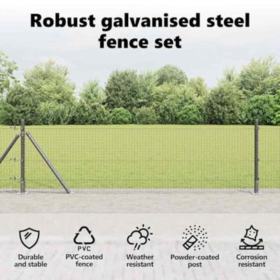 VidaXL Afrasteringspaal grijs 10 x 0,4 m (25 x 25 mm gaas)