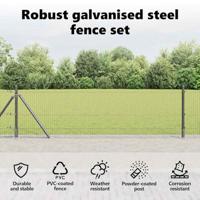 VidaXL Afrasteringspaal grijs 10 x 0,4 m (25 x 25 mm gaas) - thumbnail