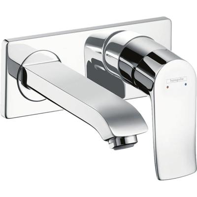 Hansgrohe Metris ééngreeps wastafelmengkraan afbouwdeel LowFlow met voorsprong 165 mm en PushOpen afvoerplug, chroom