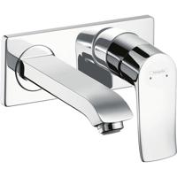 Hansgrohe Metris ééngreeps wastafelmengkraan afbouwdeel LowFlow met voorsprong 165 mm en PushOpen afvoerplug, chroom - thumbnail