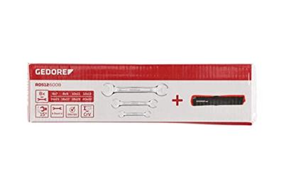 Gedore RED R05126008 | dubbele steeksleutelset | kort | 6-22 mm | 8-delig - R05126008 - thumbnail