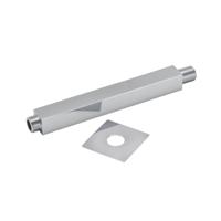 BWS Plafonduitloop Vierkant Luxe 15cm Chroom - thumbnail