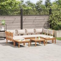 Tuinbankset met kussen met opslag 4 pcs Bruin en Crème - thumbnail