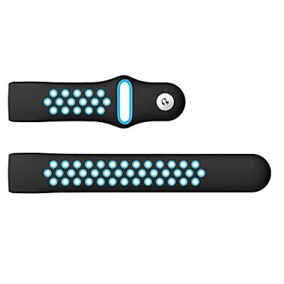 Fitbit Charge 3 & 4 siliconen DOT bandje - Blauw / Zwart - Maat: Large