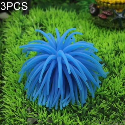 3 STKS aquarium artikelen decoratie TPR simulatie zee-egels bal koraal grootte: L diameter: 13cm (blauw)