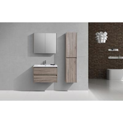 Badkamermeubelset Sanimar Murcia 75 cm Inclusief Spiegelkast Rustiek Licht Eiken