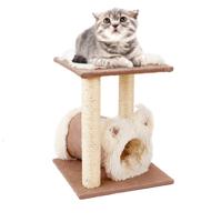 Nobleza Kattenmeubel met holletje en plateau - Wit fluffy - 49 cm - thumbnail