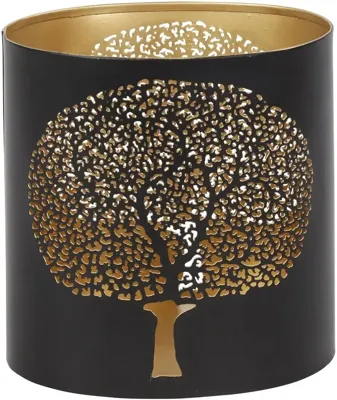 Countryfield theelichthouder metaal austin 10.5x14.5x15cm zwart