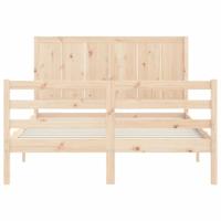 Bedframe met hoofdbord massief hout - thumbnail