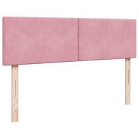 Ottoman bed met matras en LED's 140x190cm fluweel roze - thumbnail