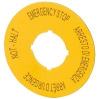 Eaton M22-XBK11 121372 Markeringsplaatje (Ø x h) 60 mm x 60 mm NOT-HALT (de, en, fr, it) Geel 1 stuk(s) - thumbnail