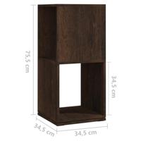 Draaikast 34,5x34,5x147,5 cm spaanplaat gerookt eiken - thumbnail