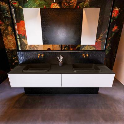 Badkamermeubelset Mondiaz Erin 200 cm met 2 Lades met RIDGE Wastafel Dubbel Urban Zonder Kraangaten Greeploos Mat Talc Badkamermeubelset Mondiaz Erin 200 cm met 2 Lades met RIDGE Wastafel Dubbel Urban Zonder Kraangaten Greeploos Mat Talc