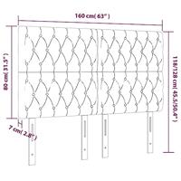 Hoofdbord LED 160x7x118/128 cm stof donkerbruin - thumbnail
