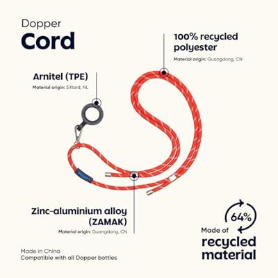 Dopper Cord Onderdeel Silver Red 45-95cm Dopper Cord Onderdeel Silver Red 45-95cm