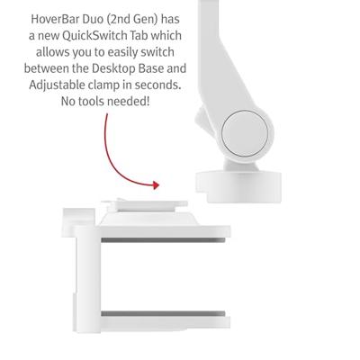 Twelve South Hover Bar Duo Mount Bureau/Klem Opvouwbare Standaard wit