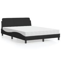 Bed met matras fluweel zwart 140x200 cm - thumbnail