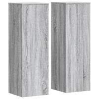 Plantenstandaards 2 st 33x33x100 cm bewerkt hout grijs sonoma - thumbnail