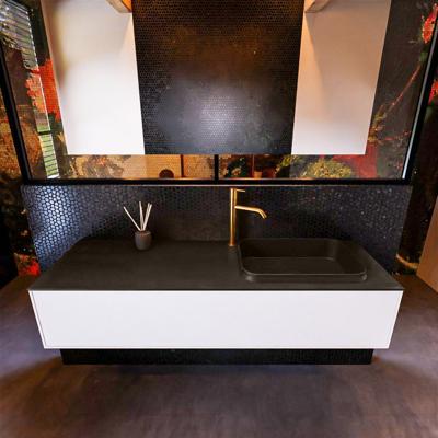 Badkamermeubelset Mondiaz Erin 150 cm met 1 Lade met RIDGE Wastafel Rechts Urban met 1 kraangat Greeploos Mat Talc Badkamermeubelset Mondiaz Erin 150 cm met 1 Lade met RIDGE Wastafel Rechts Urban met 1 kraangat Greeploos Mat Talc