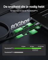 Belkin USB-C Thunderbolt 5 Kabel met 240 W Power Delivery, Bandwidth Boost tot 120 Gbps, 3x snellere gegevensoverdracht, en 4K UHD -resoluties, 1 m - Intel-gecertificeerd, snelle USB C kabel - zwart - thumbnail