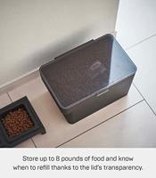 YAMAZAKI 5612 TOWER Pet Food Container (3,5 KG), zwart, ABS-hars/siliconen, minimalistisch, 30 x 19,7 x 19,2 cm - thumbnail