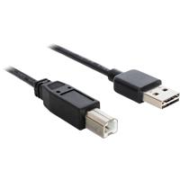 Delock 83360 USB-kabel USB 2.0 USB-A stekker, USB-B stekker 3.00 m Zwart Stekker past op beide manieren, Vergulde steekcontacten, UL gecertificeerd - thumbnail