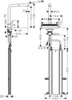 Hansgrohe Aquno Select M81 ééngreeps keukenkraan 250, uittrekbare uitloop, 2jet, sBox, chroom - thumbnail