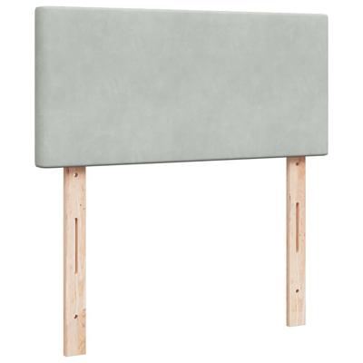 Boxspring met matras fluweel lichtgrijs 90x190 cm