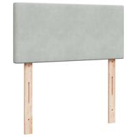 Boxspring met matras fluweel lichtgrijs 90x190 cm - thumbnail