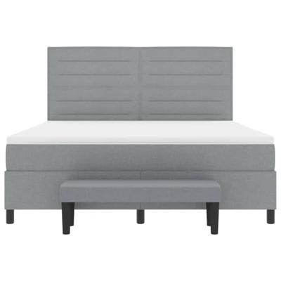 Boxspringbed met matras Lichtgrijs 180 x 200 cm Stof