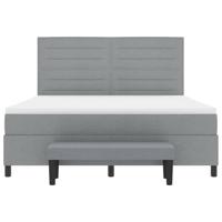 Boxspringbed met matras Lichtgrijs 180 x 200 cm Stof - thumbnail