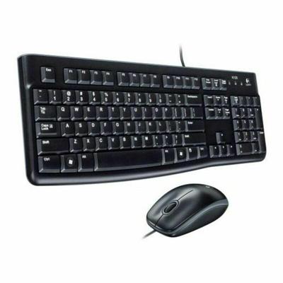 Toetsenbord en muis Logitech Desktop MK120 USB Zwart Italiaans