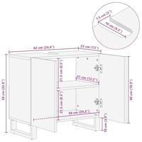 Wastafelkast 62x33x58 cm massief mangohout zwart - thumbnail