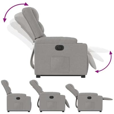 Sta-op-stoel elektrisch verstelbaar stof wolk grijs