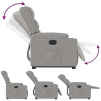 Sta-op-stoel elektrisch verstelbaar stof wolk grijs - thumbnail