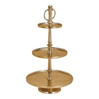 Etagère met 3 etages van goudkleurig metaal (H) 13/19/28 x 55 cm - thumbnail