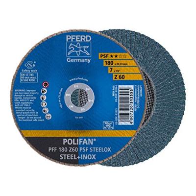 PFERD TOOLS 67666185 PFF 180 Z 60 PSF STEELOX Lamellenschijf Diameter 180 mm Boordiameter 22.23 mm Korrelgrootte (num) 60 RVS, Staal 10 stuk(s)