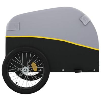 VidaXL Fietstrailer 45 kg ijzer zwart en geel