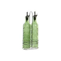 Olie en azijnset Home ESPRIT Groen Metaal Aluminium Kristal ABS Modern 500 ml 14 X 7,4 X 32 CM - thumbnail