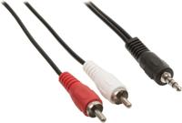 Stereo-Audiokabel | 3,5 mm Male - 2x RCA Male | 3,0 m | Zwart - thumbnail