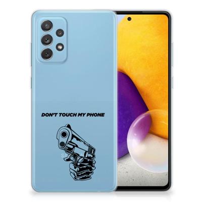Samsung Galaxy A72 Silicone-hoesje Gun Don't Touch My Phone Samsung Galaxy A72 Silicone-hoesje Gun Don't Touch My Phone