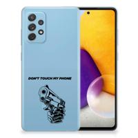 Samsung Galaxy A72 Silicone-hoesje Gun Don't Touch My Phone - thumbnail